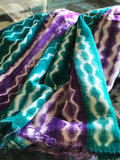 Vintage African Mudcloth | teal + purple Shibori tie dye