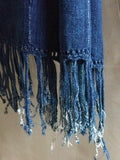 Vintage African Macramé Denim Mossi Indigo Mudcloth | Throw #28